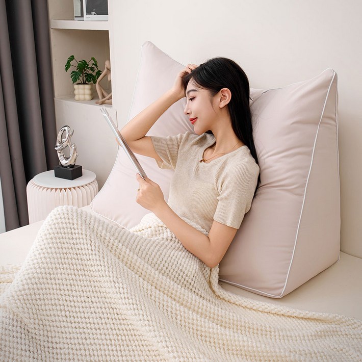 소하임 자이언트 삼각 등받이 쿠션, 베이지 소하임 자이언트 삼각 등받이 쿠션, 베이지