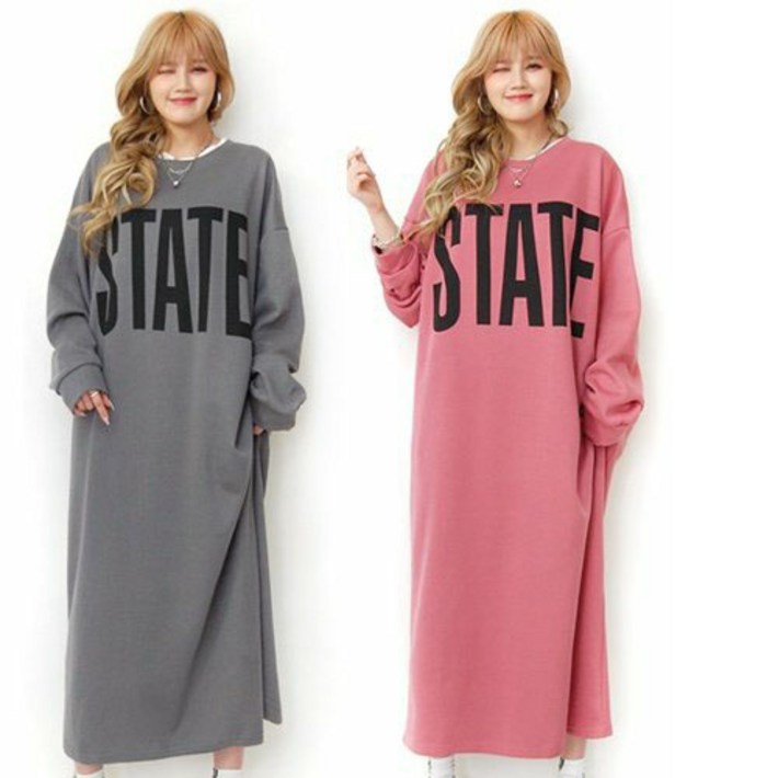 현이네  STATE 롱 원피스 4 컬러 4 XL  55 99 까지 빅사이즈   기모 포함 판매