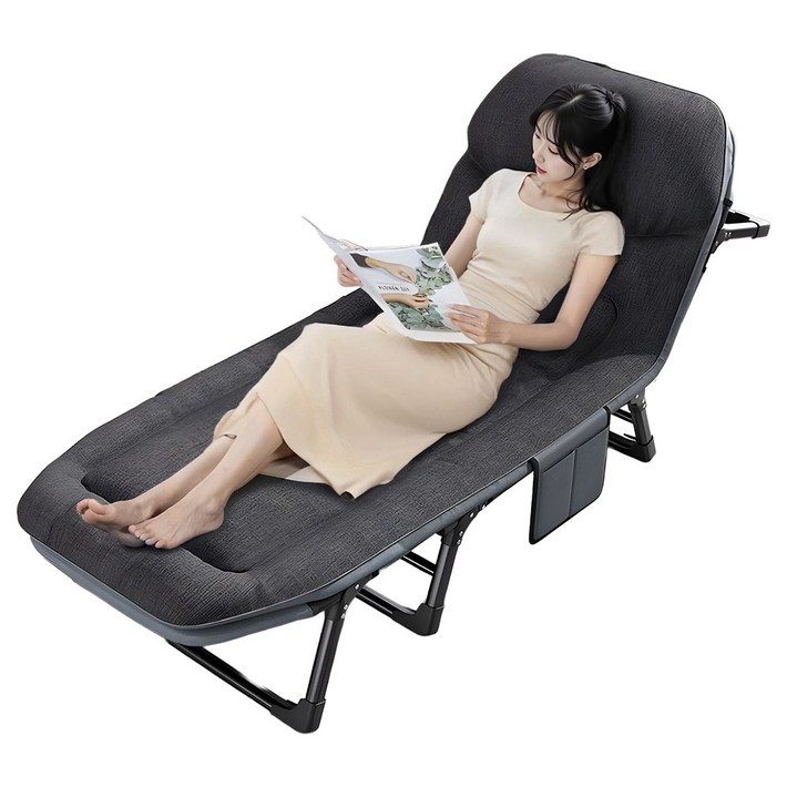 마치 접이식 간이침대 소파베드 캠핑 무중력 의자, 그레이포켓