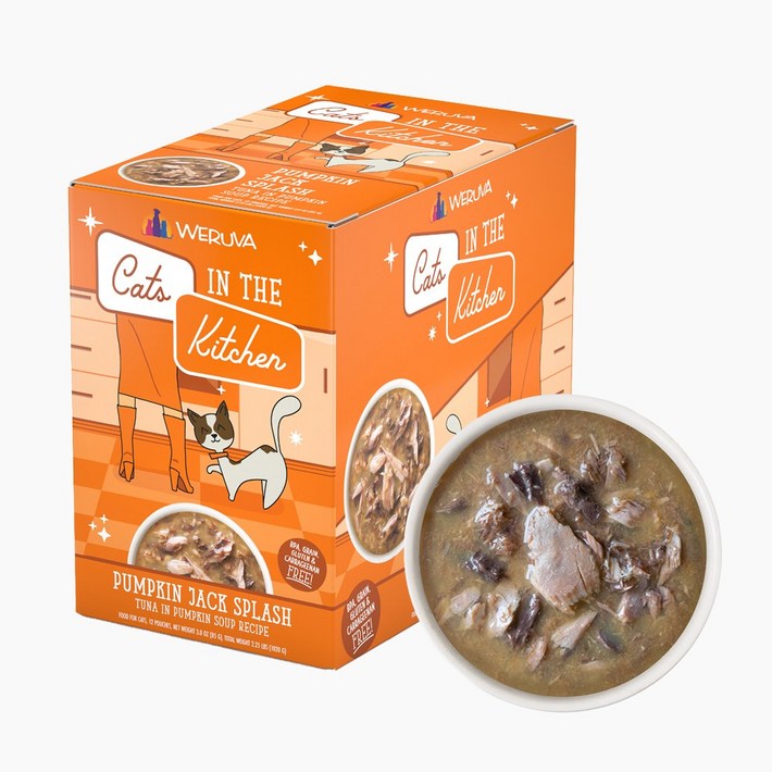웨루바 고양이 캣츠인더키친 파우치 펌킨 잭 스플레쉬 12P (참치, 호박)