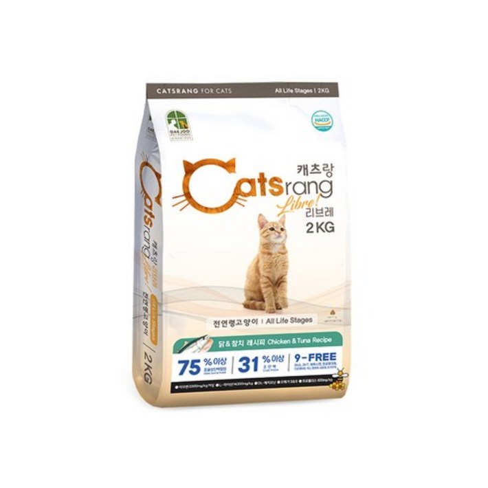 캐츠랑 NEW 전연령 올라이프 고양이 건식사료, 1개, 2kg, 닭  참치
