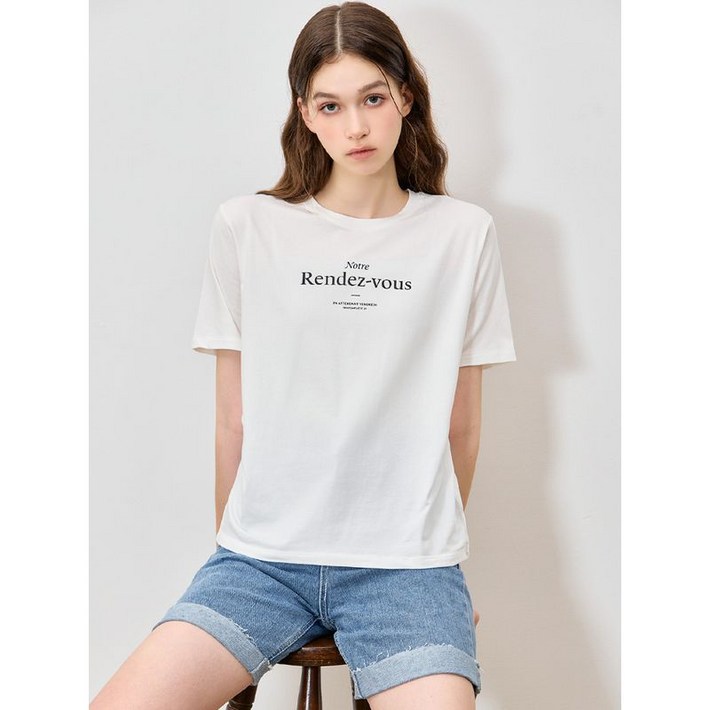 리스트 부드러운소재 미니멀 레터링 반팔 티셔츠 택가격 78000원