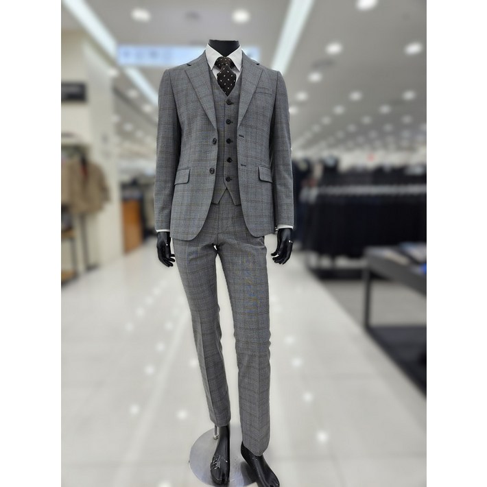 파렌하이트 24FW  그레이멜란지 글렌 체크 정장세트 FJJ2338