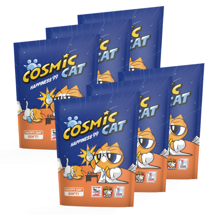 코스믹캣 해피데이 소프트 벤토나이트 고양이모래 6kg 총 6봉총 2박스 배송, 6kg, 6개, 해피데이 소프트