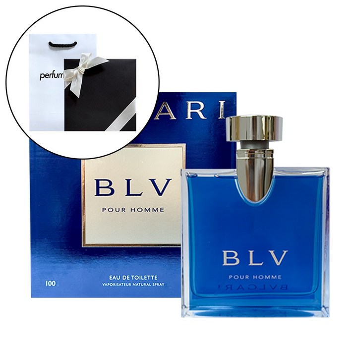 불가리 블루 옴므 EDT 선물포장쇼핑백, 100ml, 1개