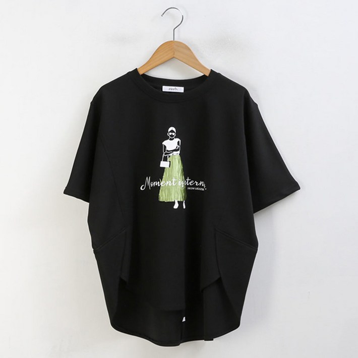 피핀 프린팅 포인트 루즈핏 티셔츠 111282