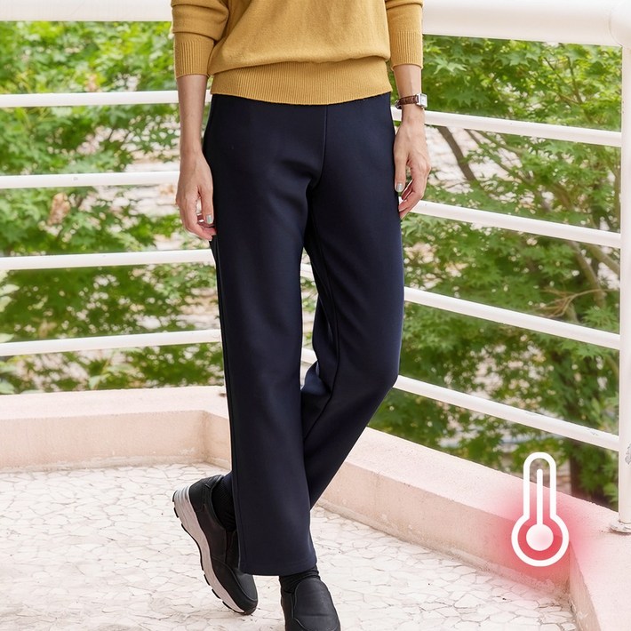 여성 기모안감 스판 일자핏 국산 빅사이즈 밴딩팬츠