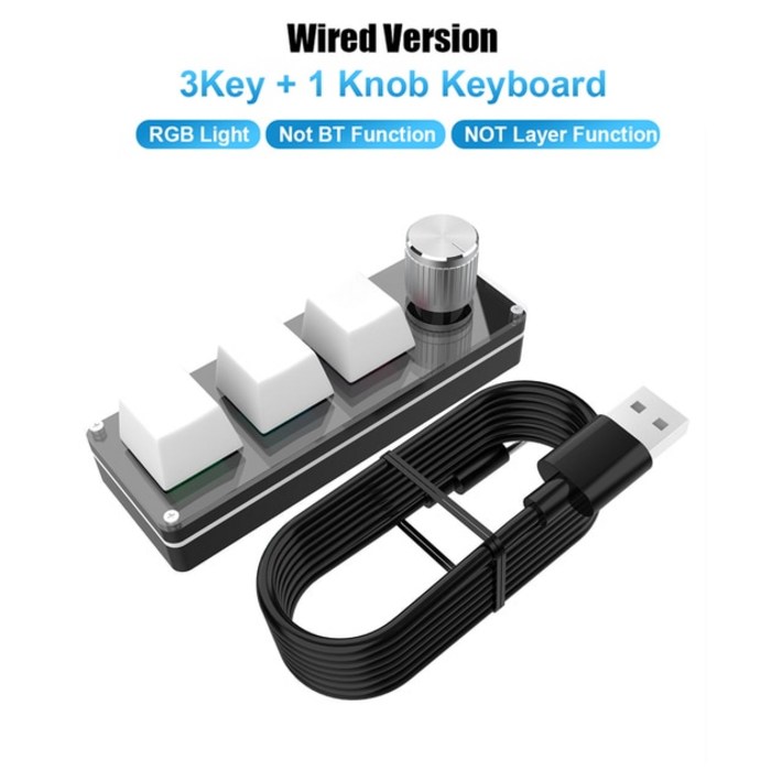 UMPC 6800u umpc 프로그래밍 매크로 사용자 정의 손잡이 키보드 RGB 3 키 6 복사 붙여 넣기 미니 버튼 포토, 01 RGB 3 Key WiredW01 레드 스위치