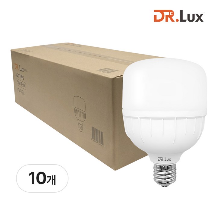 닥터룩스 고용량 LED 전구 T램프 50W E39 큰소켓, 10개