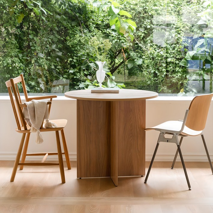 우드레이 홈카페 원형 테이블 800