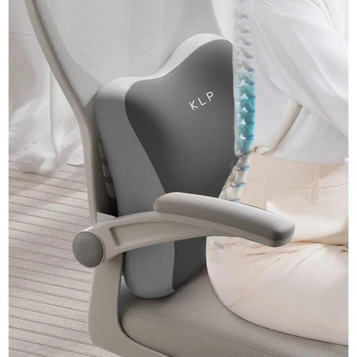 케이엘피 바른자세 사무실 허리 등받이 쿠션, 그레이혼합