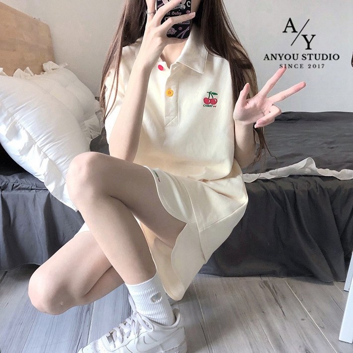 ANYOU 여성 여름 트레이닝복세트 반팔티반바지투피스
