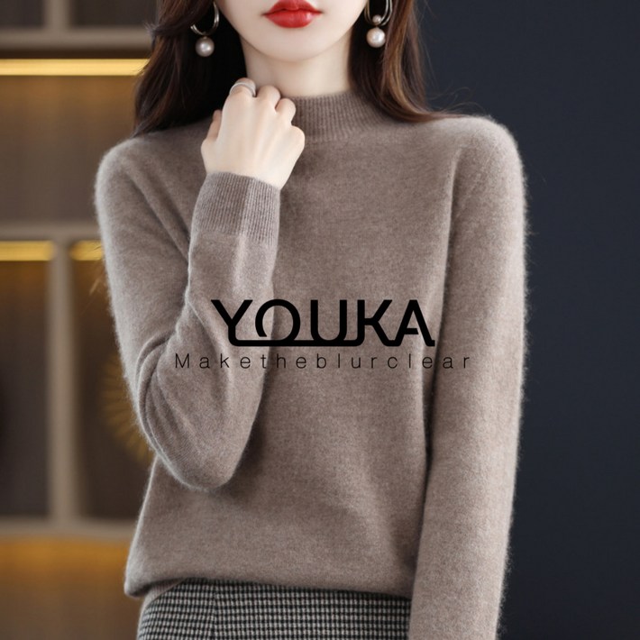 유카 여성 가을 겨울 캐시미어 100 터틀넥 심플 부드러운 와이드 반목폴라티 유카 여성 가을 겨울 캐시미어 100 터틀넥 심플 부드러운 와이드 반목폴라티