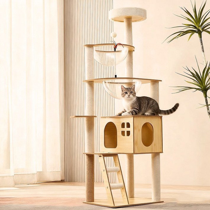 롱샹 튼튼한 미끄럼 방지 고퀄리티 다기능 고양이 캣타워 놀이터 고양이 대형 스크래쳐 캣타워, 1개, 101A3948145