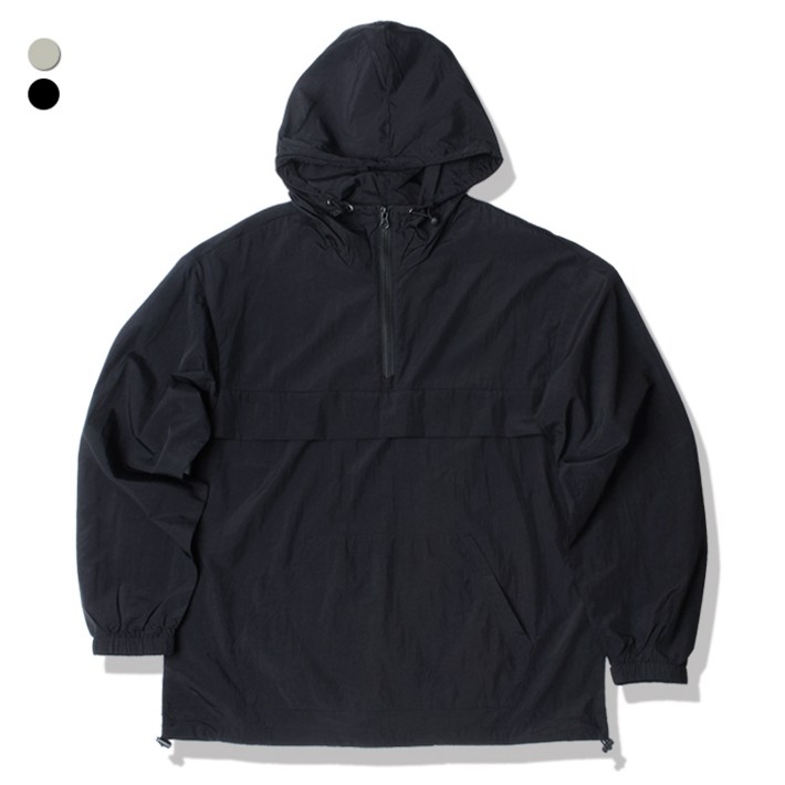 오마보이 남성용 타슬란 후디 아노락 반집업 바람막이