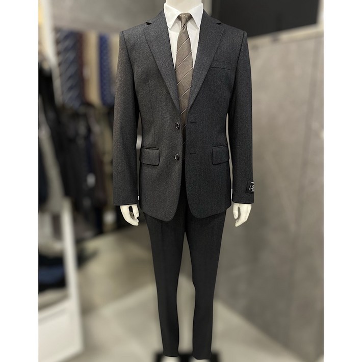 리버클래시 24FW 차콜 울 스트라이프 테일러핏 정장LKW11480 LKW13480DG