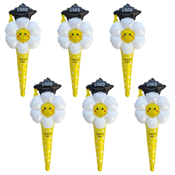 올리브파티 졸업 학사모 데이지 스틱 막대 풍선 세트