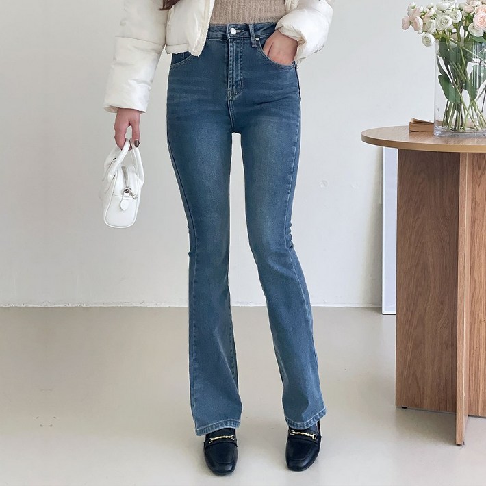 롱,숏,기본 진스킹 여성 겨울 부츠컷 안감 기모 데님 슬림핏 청바지