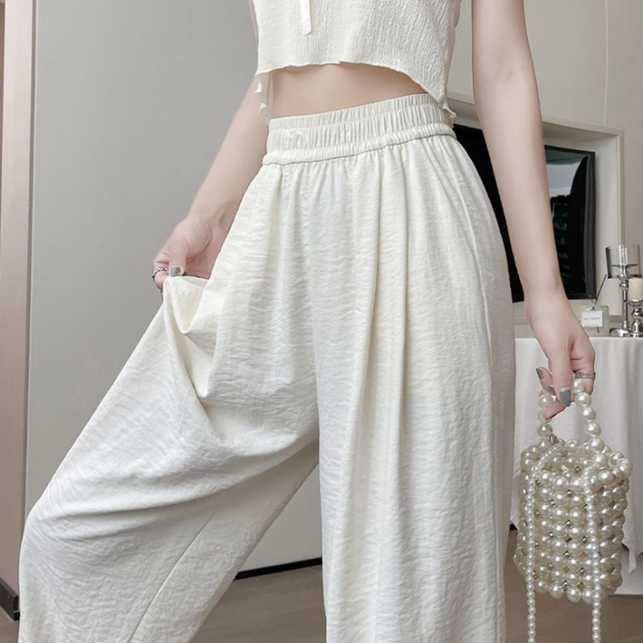 로젤라 여성 심플 캐주얼 스트레이트 팬츠 야마모토 팬츠 빅사이즈 와이드 팬츠