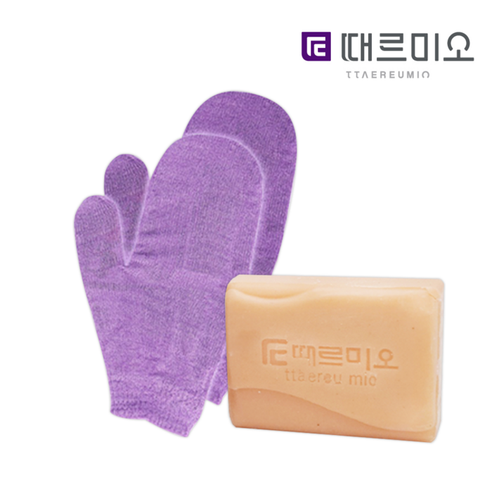 세트상품때르미오 한방미용비누때술술 때장갑때타올 비누 수건 타올, 1개, 1개입, 비기너A때장갑1벙2P때비누1