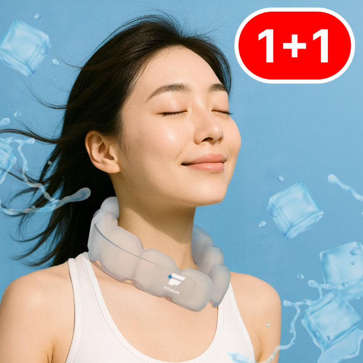 핏츠런 국내산 넥쿨러 아이스 넥밴드 얼음목걸이, 2개, 화이트