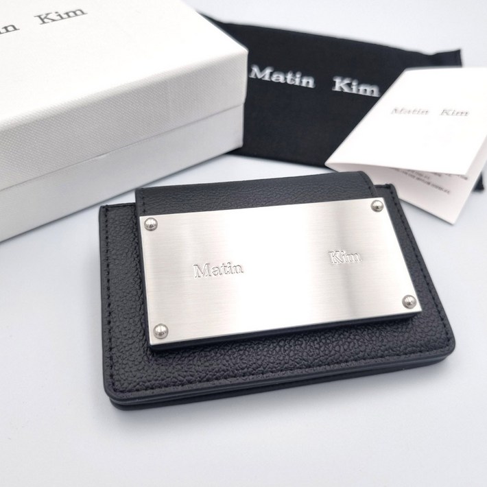 마뗑킴 MATIN KIM 아코디언 카드지갑 명함 카드 마땡킴 반지갑, BLACK