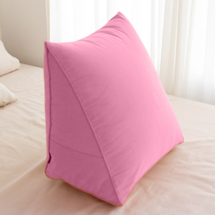 쿠션이야기 오래가는 삼각 등쿠션, 연핑크