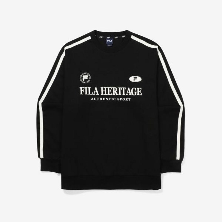 휠라 뉴헤리티지 로고포인트 맨투맨  FE2POF6101X BLK