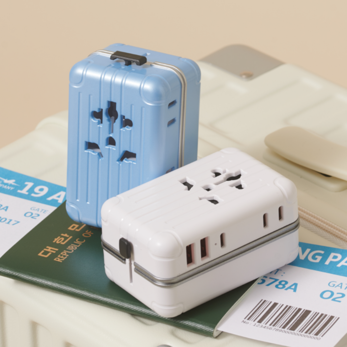 폴리폴 캐리어댑 여행용 멀티어댑터 해외 콘센트 전세계 5포트 초고속