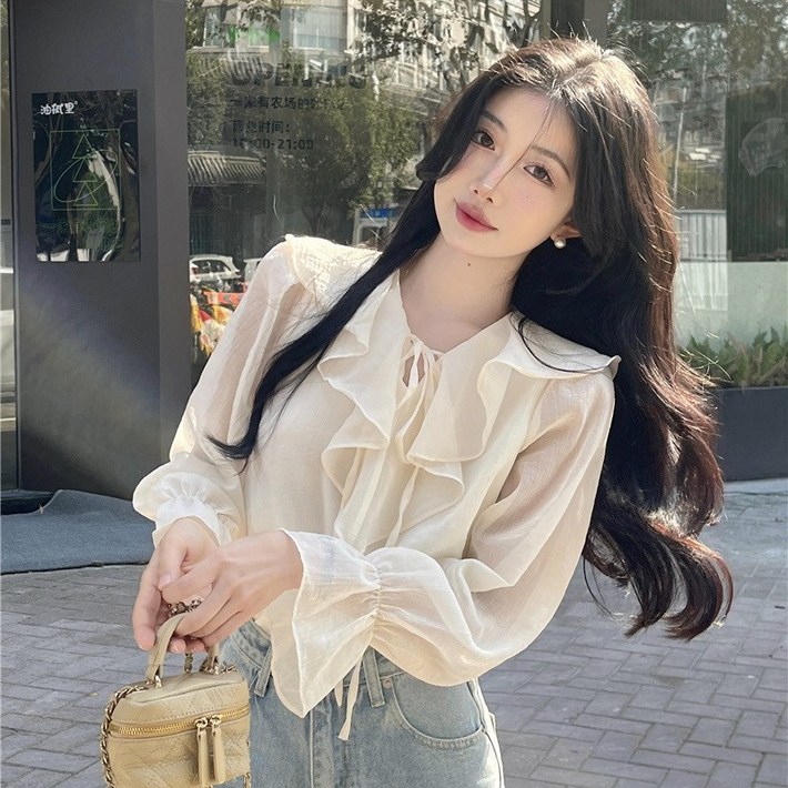 루메코23 리본 프릴소매 블라우스 루메코23 리본 프릴소매 블라우스