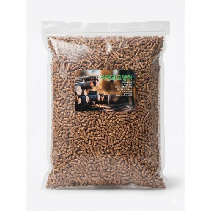 자연과고양이 국내산 우드펠릿 고양이 모래 흡수형 강력탈취 무먼지, 나무향, 1개, 4.5kg