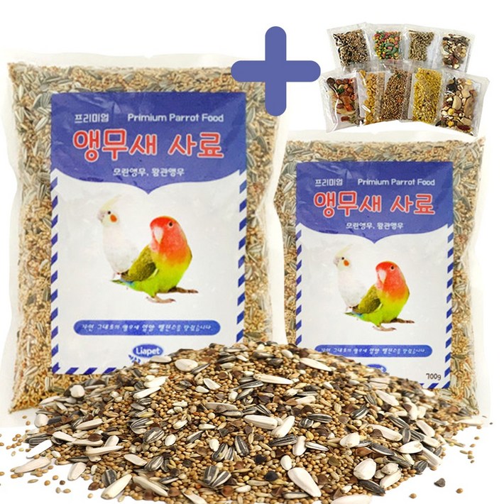 리아펫 왕관 새먹이 프리미엄 앵무새 새사료 700g,2개, 700g, 2개
