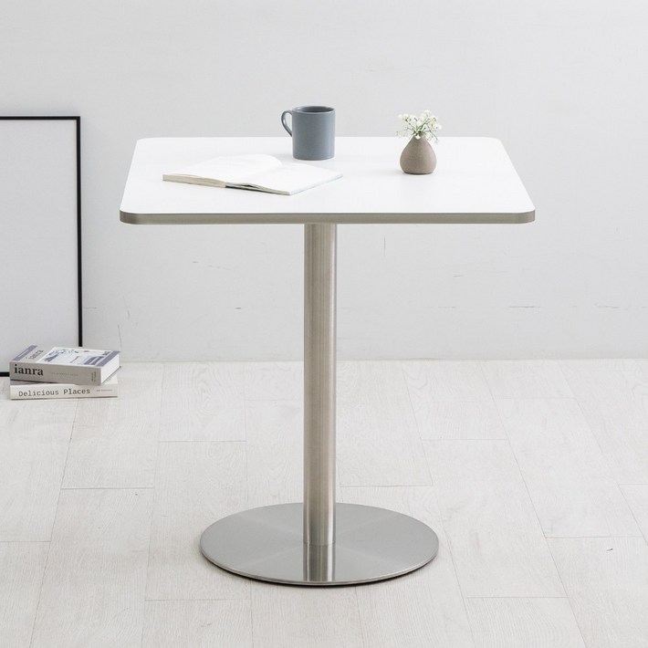 퓨리 HPL 실버엣지 700 40R 사각 식스 스테인 테이블, 화이트