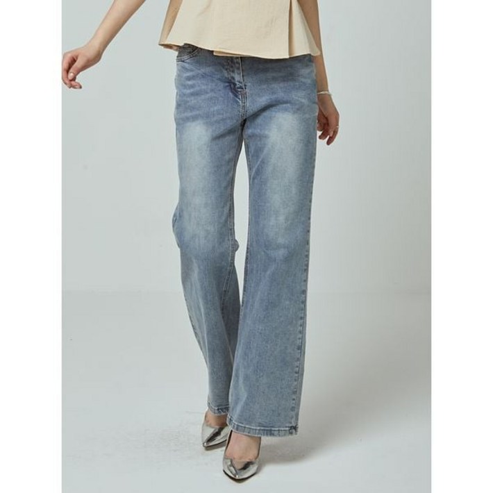 EnC 블루 와이드 워싱 데님 ENTJ33801CP354783564 533518