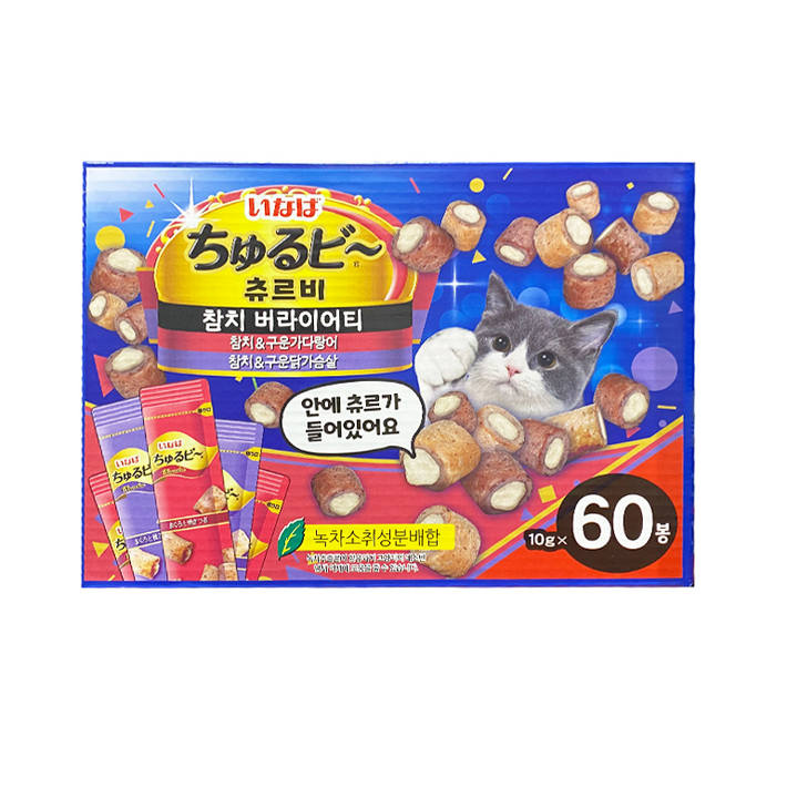 2508CO취미자동차애완원예이나바 츄르비 버라이어티 10g X 60봉