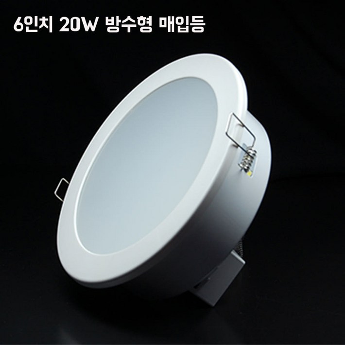 사우나 찜질방 목욕탕 화장실 천장매입등 방습 방수 매립 다운라이트 6인치 20W, 1개