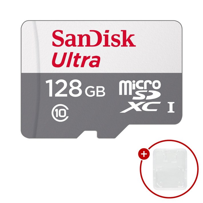 샌디스크 마이크로SD카드 울트라 SDSQUNR-128GB + SD카드 케이스