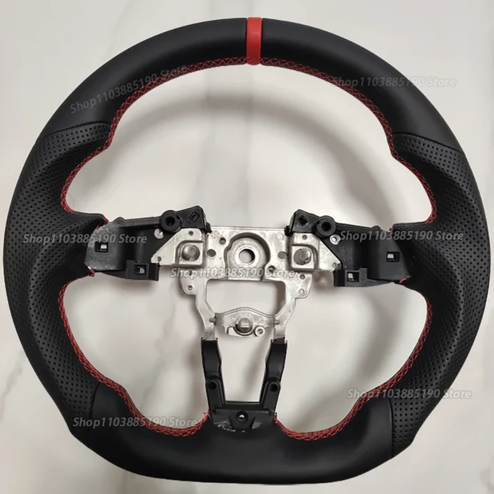 마쯔다 MX5 미아타 ND 버전 20152024용 카본 파이버 스티어링 휠 천공 가죽 그립  레드 라인