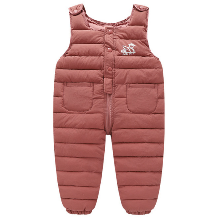 아기스키복 방한 일체형 패딩바지 멜빵