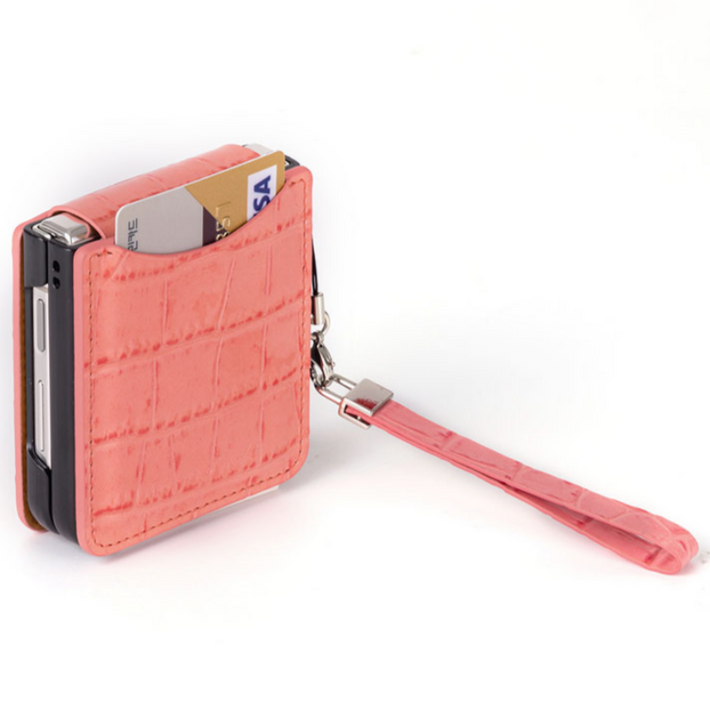 본아띠 로뎀 천연 소가죽 악어 카드 제트플립 케이스