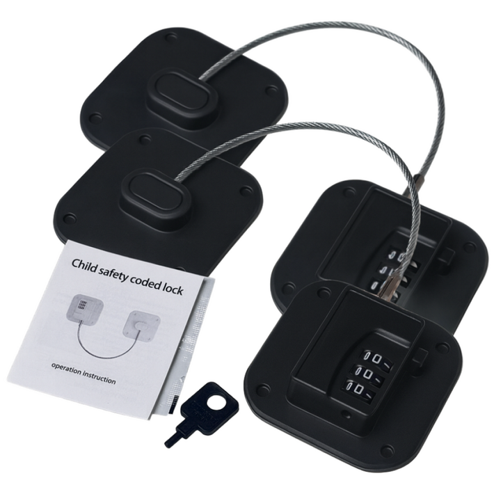 더조흔 사각 무타공 다용도 비밀번호 잠금장치, 블랙, 2개