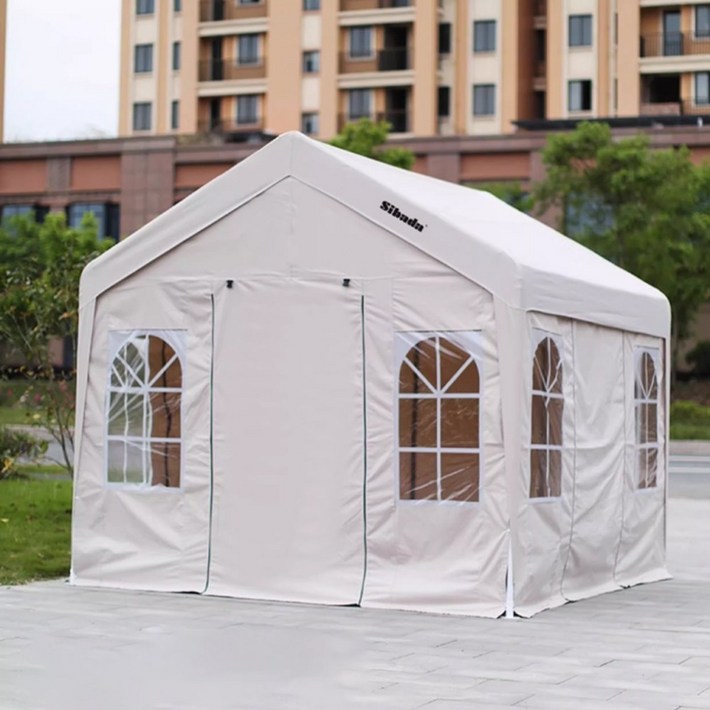 우브로 탄탄 장박텐트 캠핑 몽골 텐트 4인용 5인용 야외 천막 쉘터 캐노피 타프 그늘막, 베이지