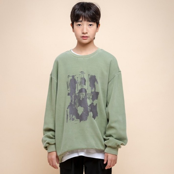 제이씨비 피그먼트 워싱 맨투맨 티셔츠 U111