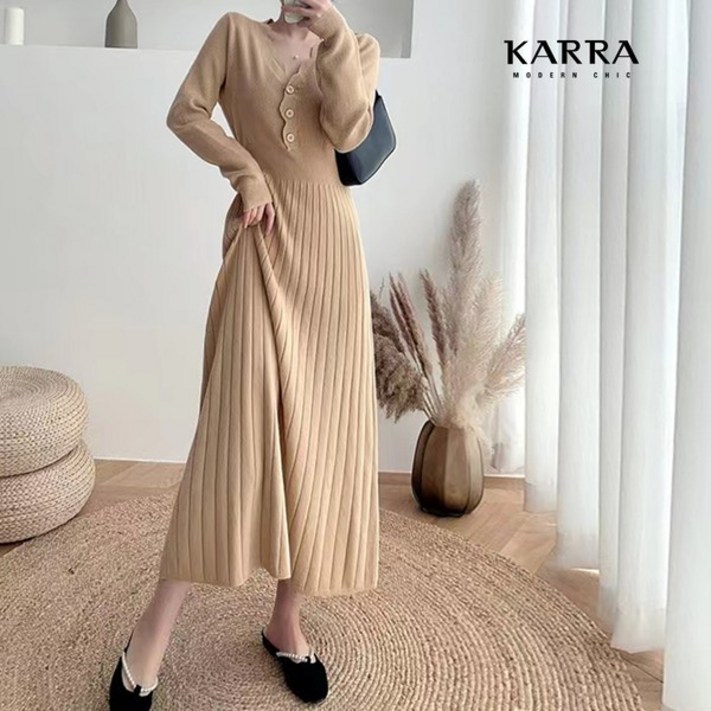 카라 KARRA 웨이브하프버튼니트원피스 A3F0444 카라 KARRA 웨이브하프버튼니트원피스 A3F0444