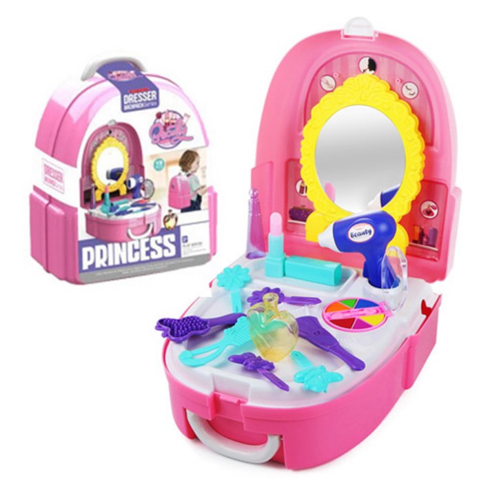 파피앙 역할놀이 화장놀이배낭캐리어 화장꾸미기 장난감 소꿉놀이, 드레서배낭, 1개