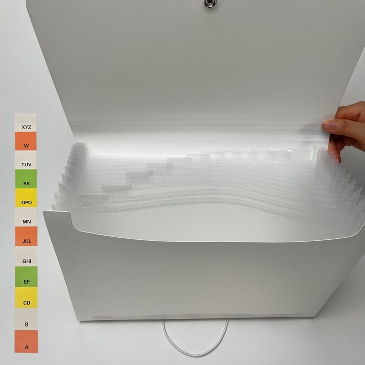 픽커리 A4 아코디언 서류 정리 보관 파일 파일철 정리함 13칸, 화이트, 1개