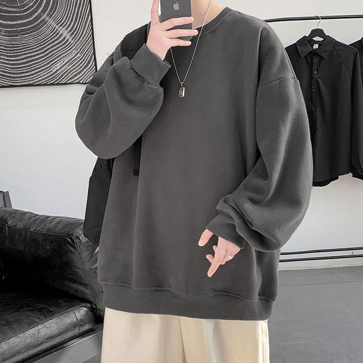 코디코치 데일리 오버핏 무지 라운드 맨투맨 티셔츠 코디코치 데일리 오버핏 무지 라운드 맨투맨 티셔츠