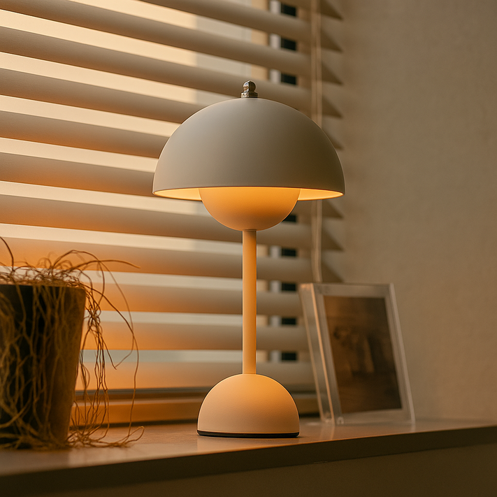 도르리 머쉬룸 버섯조명 플라워팟 무드등 감성 조명 LED조명 테이블램프 단스탠드, 화이트