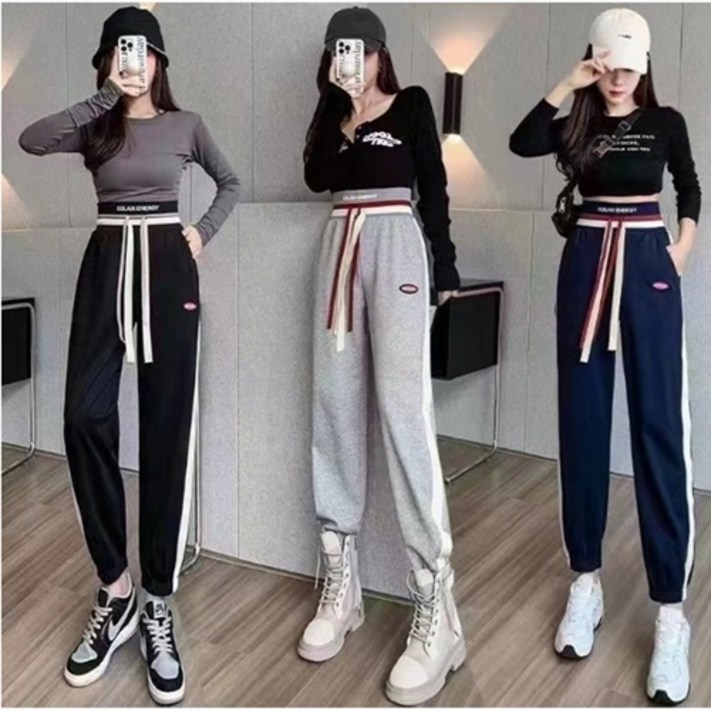 에레넨 가을 초겨울 여성 패션 트레이닝 츄리닝 바지 캐주얼 조거 밴딩 팬츠