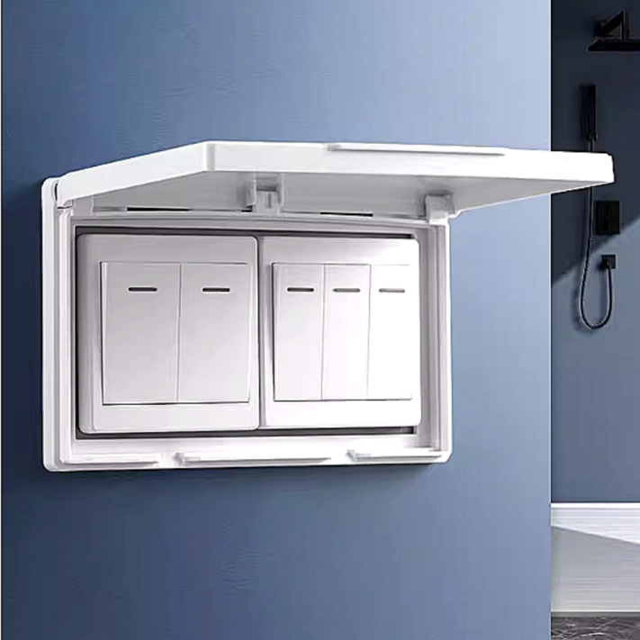 콘센트 안전 방수 커버 스위치커버 벽 스위치 덮개 인터폰 투명 가리개, 블랙